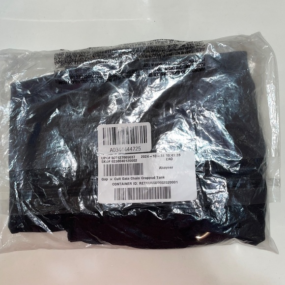NWT Gap x Cult Gaia Gold Chain Cropped Black Tank - Picture 11 of 11